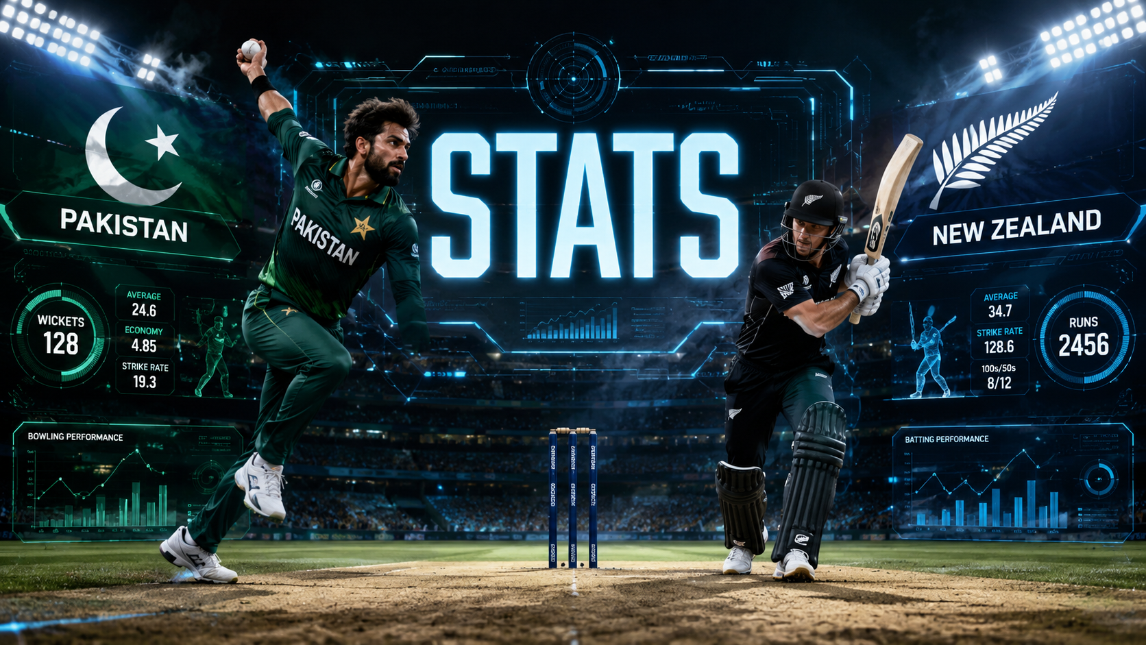 Pakistan National Cricket Team vs New Zealand National Cricket Team Stats