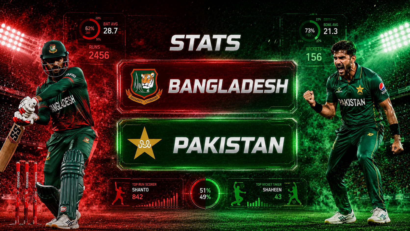 Bangladesh National Cricket Team Vs Pakistan National Cricket Team Stats