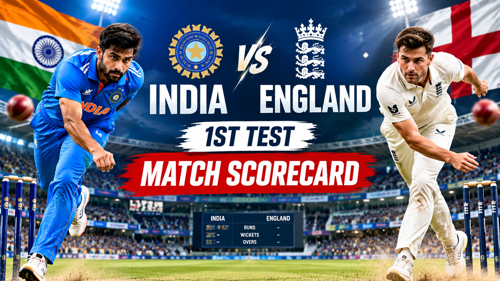 India National Cricket Team Vs England Cricket Team Match Scorecard 1st Test